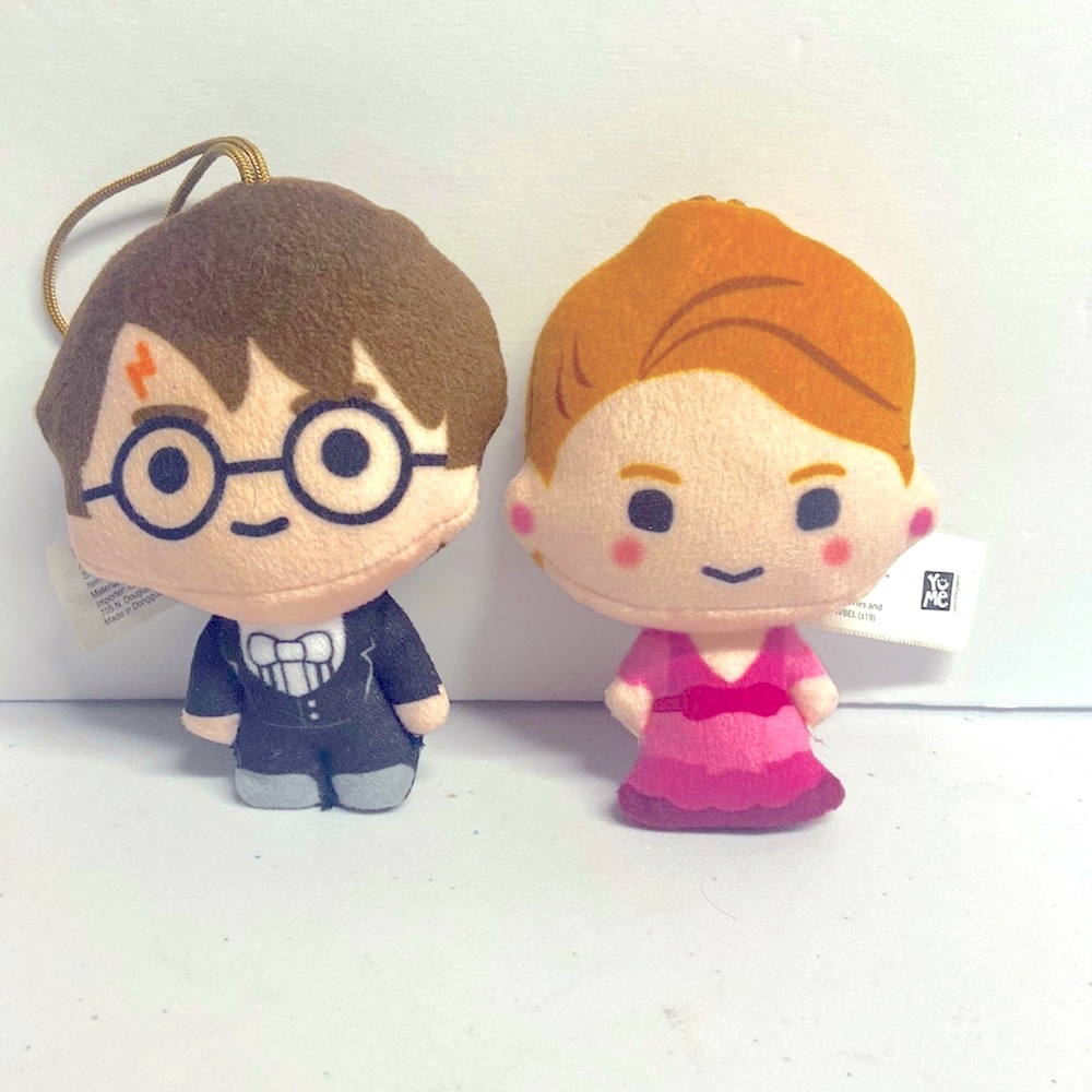 Harry Potter and Hermione keychain plush characters